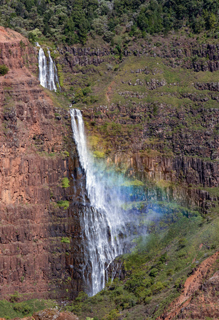 Waipo'o Falls (also known as Waimea Falls) in Waimea Canyon Kauai, HI